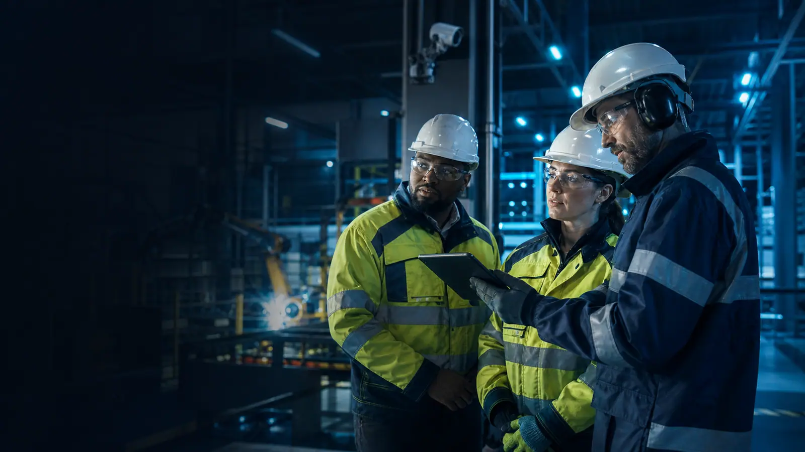 Equipo de seguridad y cliente cocreando una prueba de concepto en planta